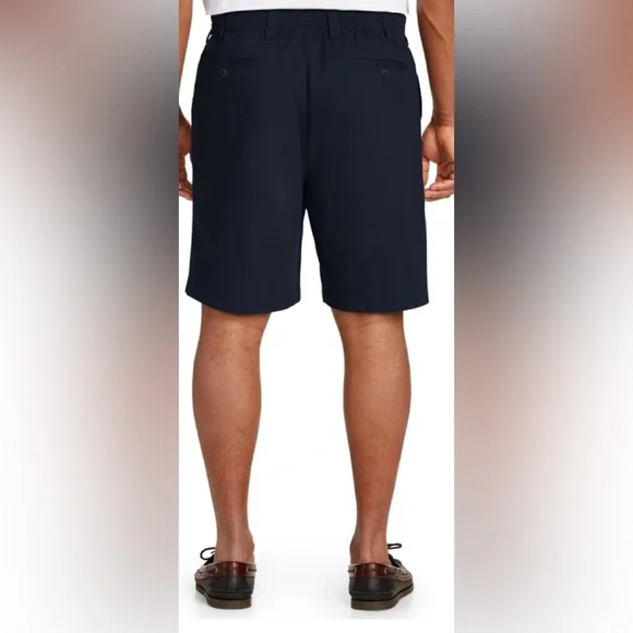 DXL BIG + TALL HARBOR BAY ELASTIC WAIST MEN  NAVY SHORTS (1X) - Picture 3 of 4